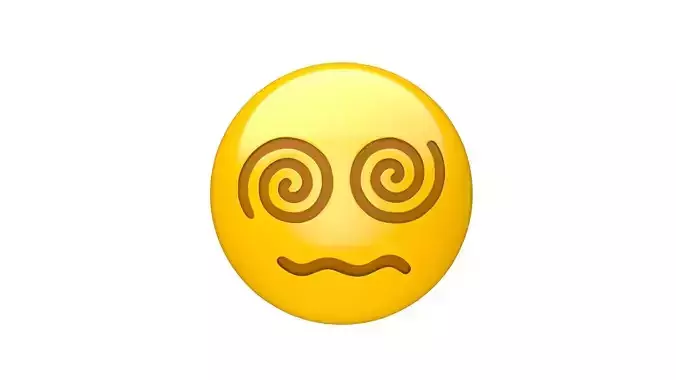 Apple Face with Spiral Eyes