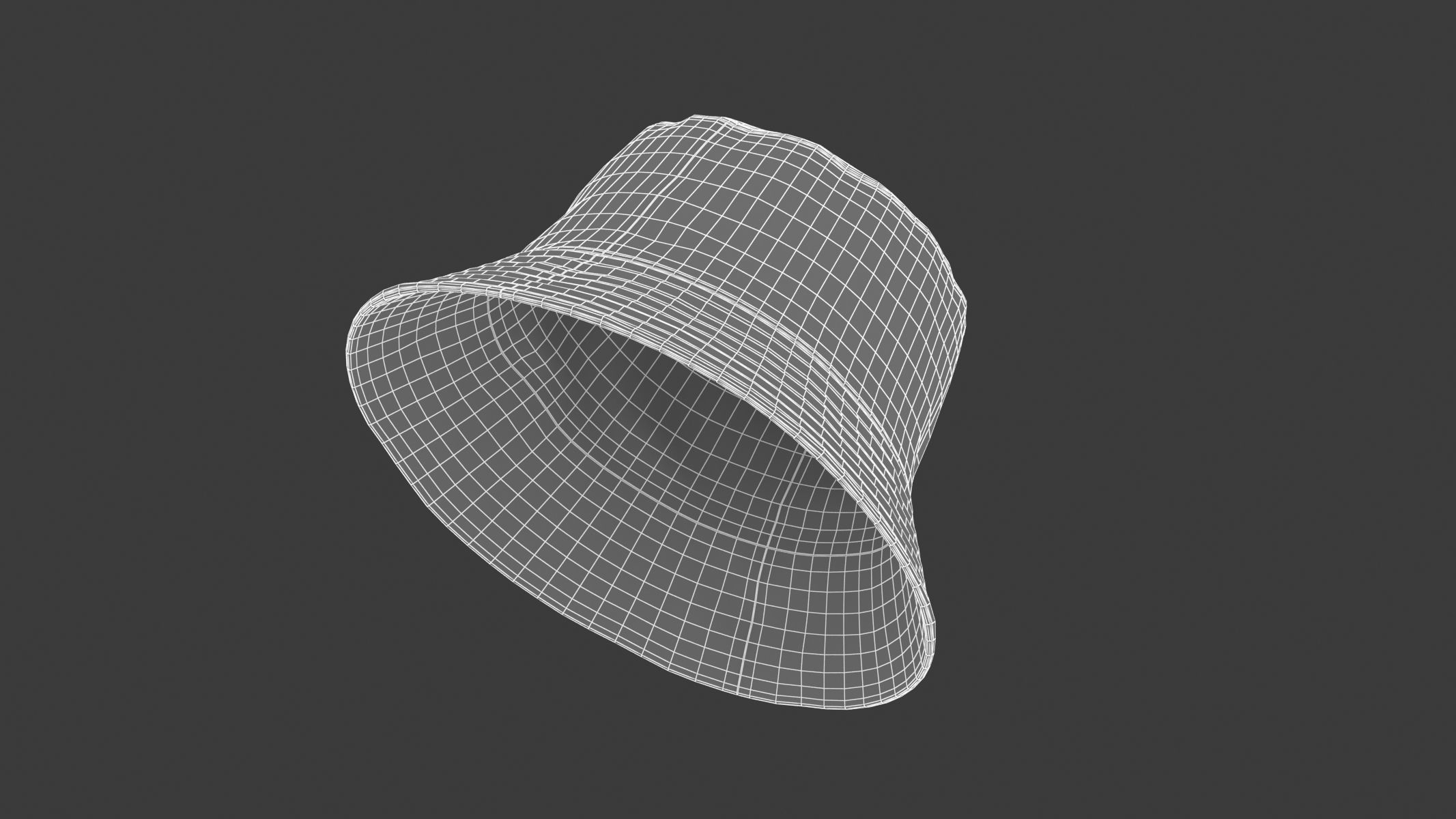 Bucket Hat Low-poly 3D model_9
