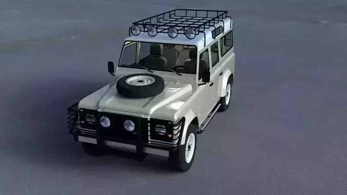 Land Rover Defender 110 Station Wagon w interior HDRI