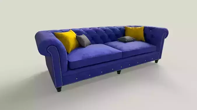 Upholstered Chesterfield Velvet Sofa