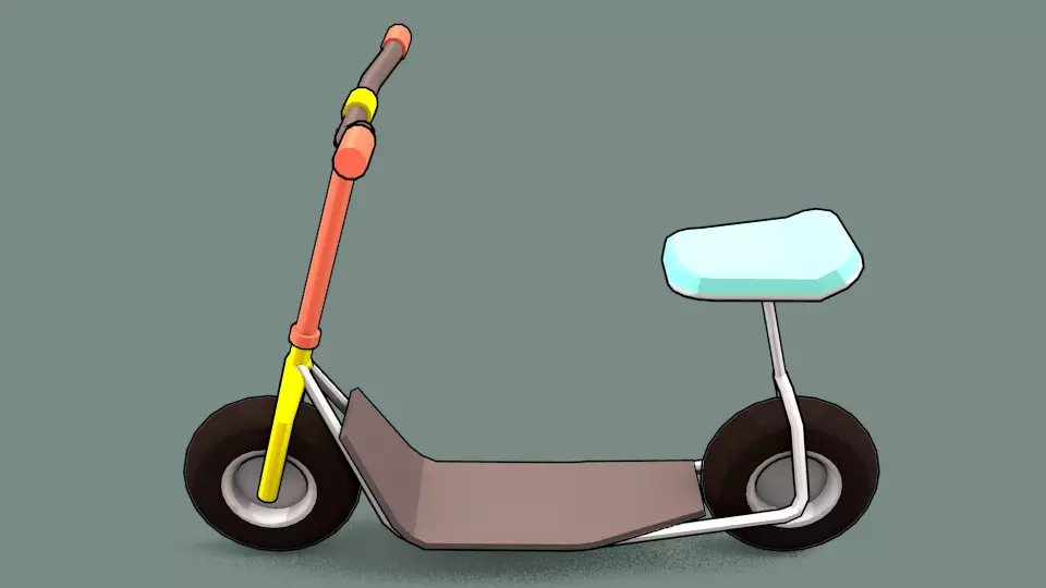 Stylized Cartoon Scooter Low-poly 3D model_0