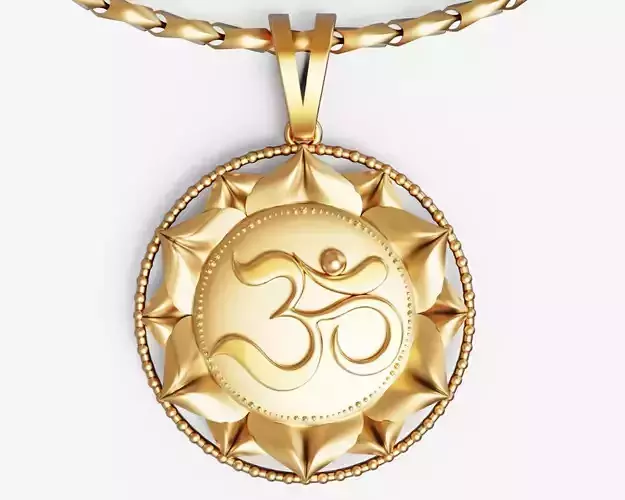 Ohm pendant Silver Gold  Print