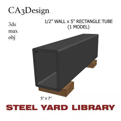 1 2in Wall x5in Rectangle Tube 3D model