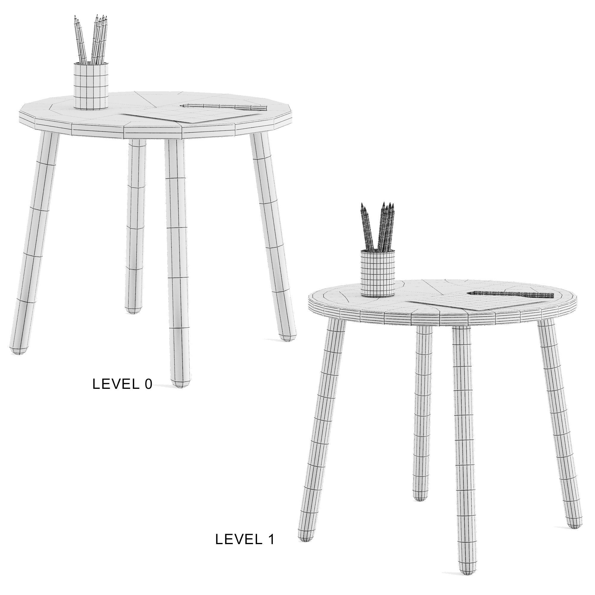 Dilcia Table Low-poly 3D model_4