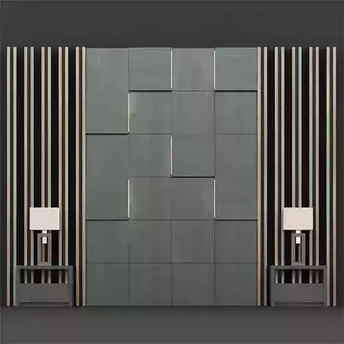 Wall 1 room with two lamps and wooden