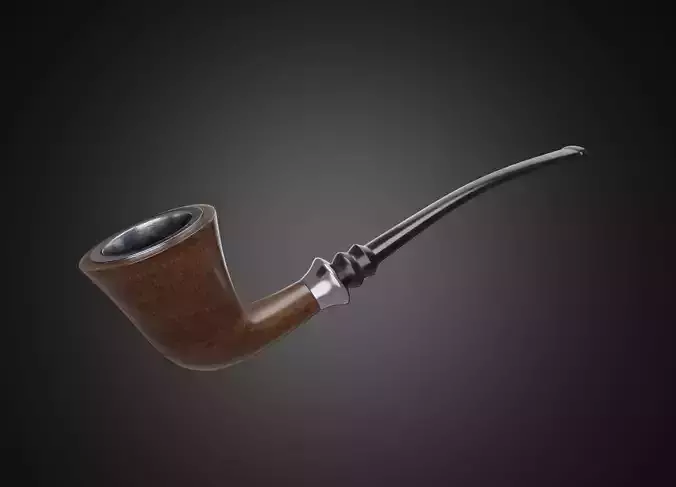 Vintage wooden tobacco pipe smoking