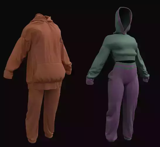 Womens casual sweatpants and hoodie