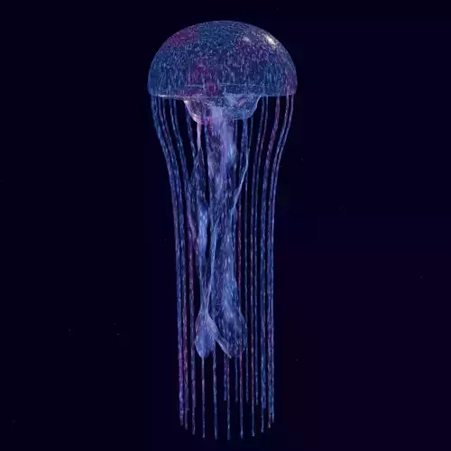 stylized glowing jellyfish Low-poly 3D model