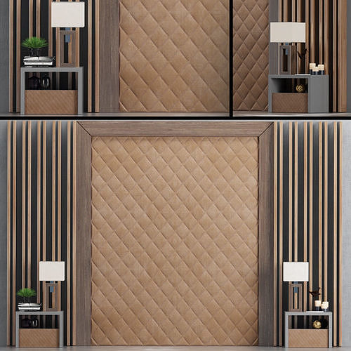 Wall 8 bedroom with quilted 3D model