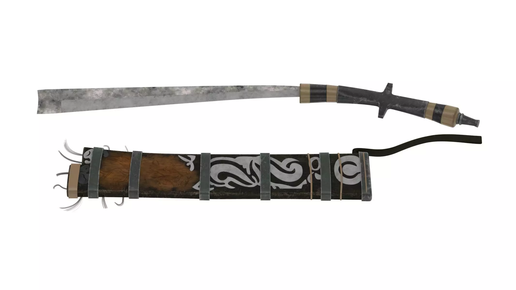 Pandat Sword Low-poly 3D model_0