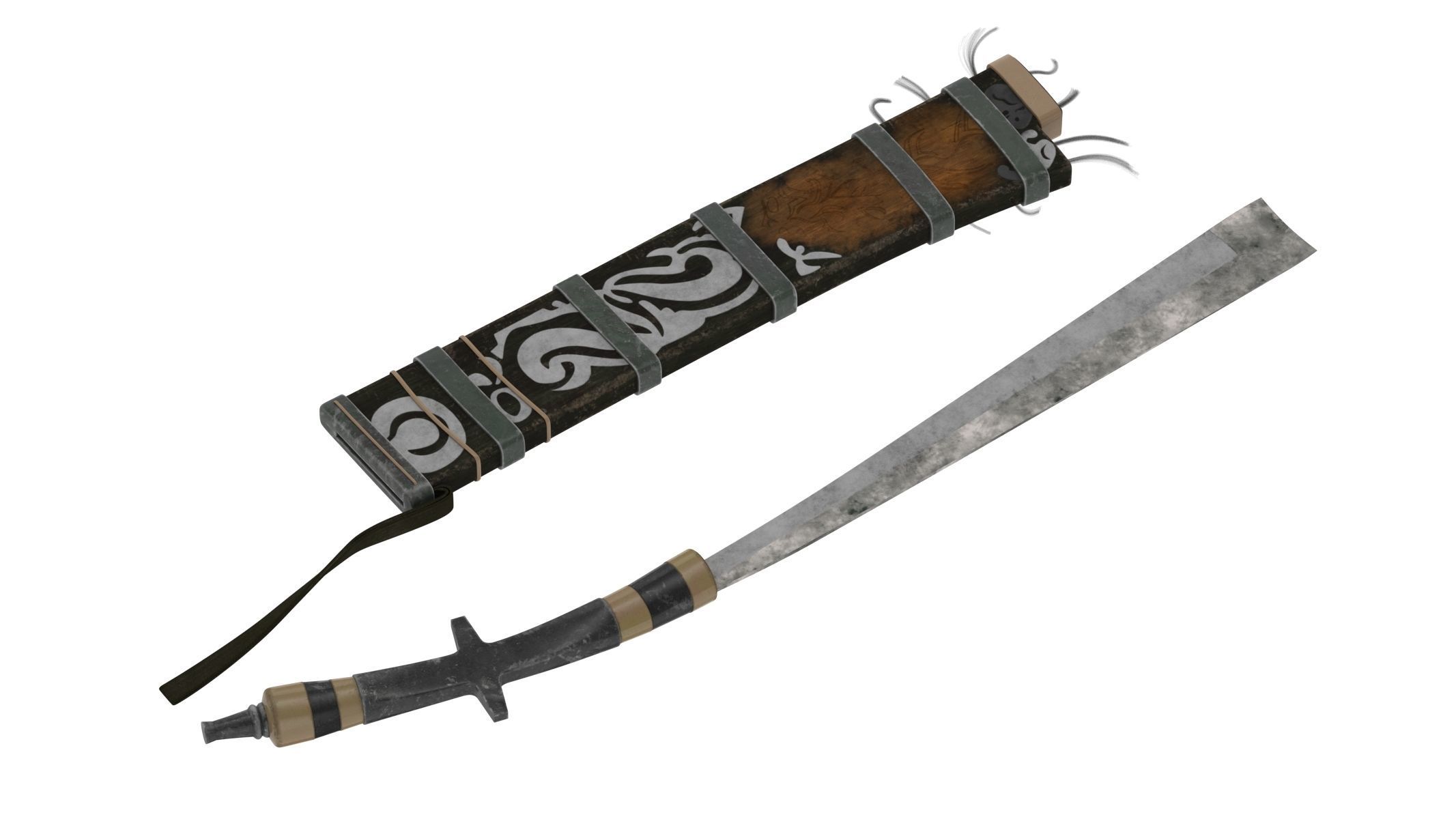 Pandat Sword Low-poly 3D model_2