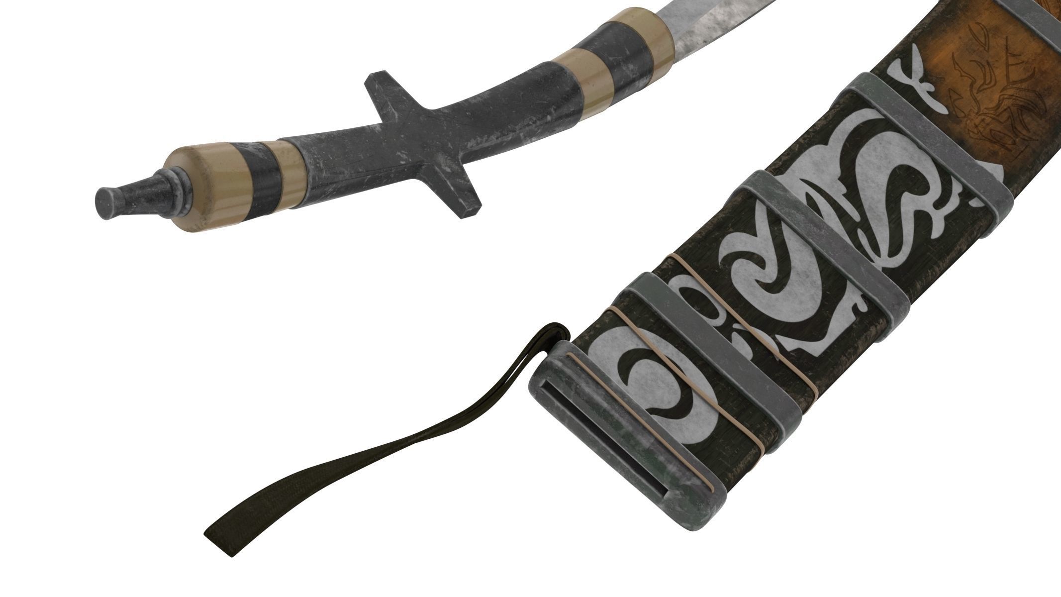 Pandat Sword Low-poly 3D model_8