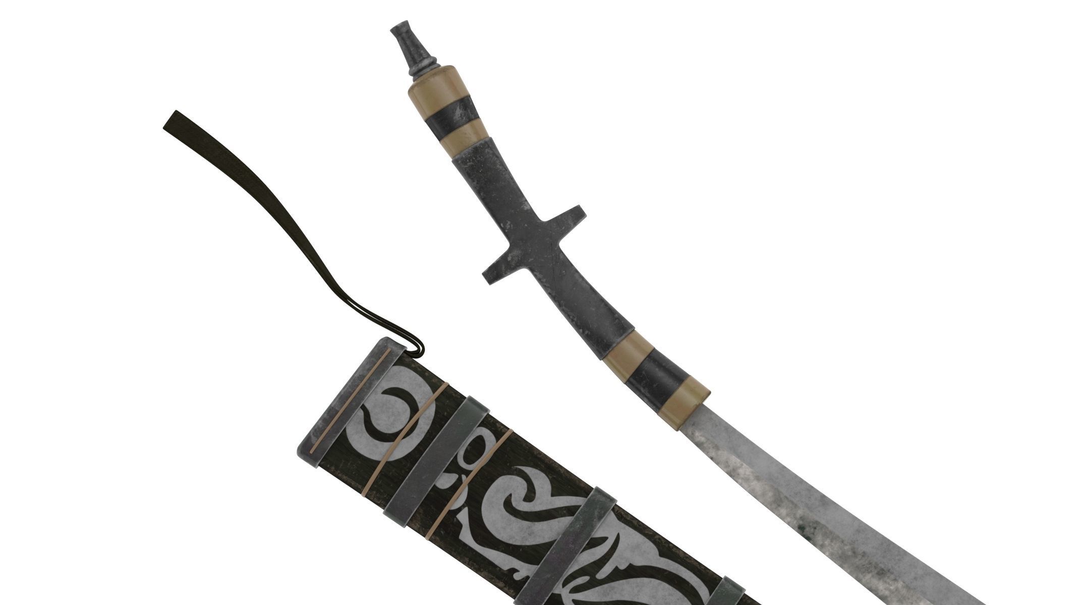 Pandat Sword Low-poly 3D model_6