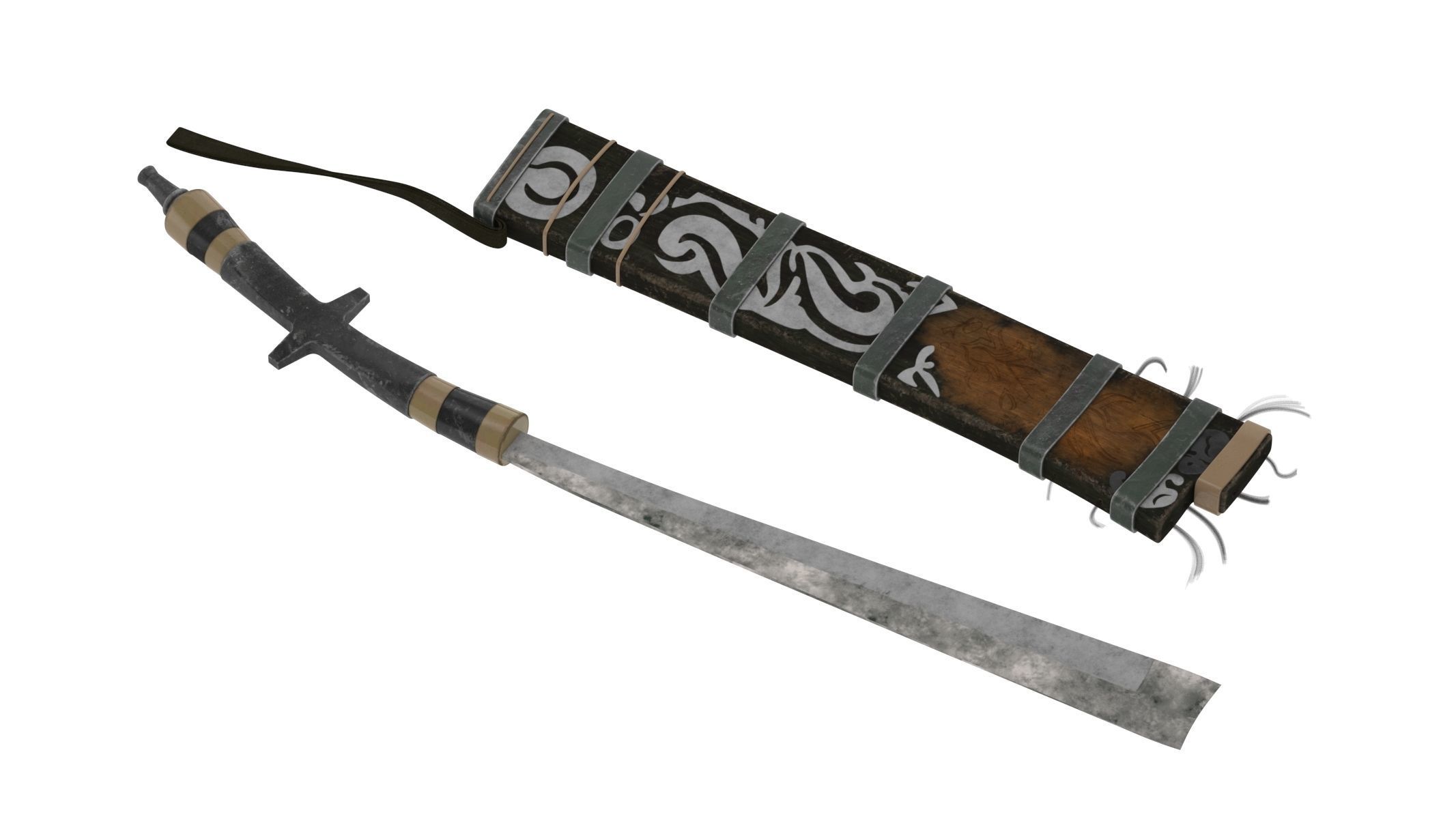 Pandat Sword Low-poly 3D model_1