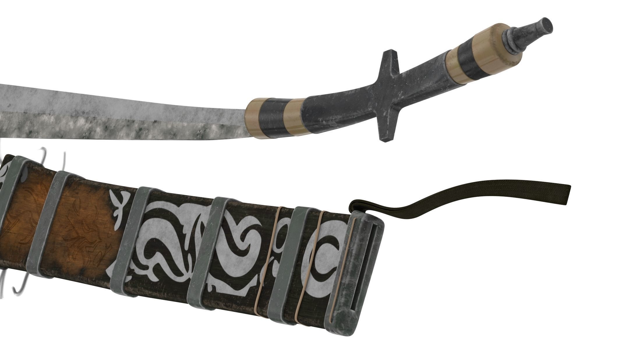 Pandat Sword Low-poly 3D model_7