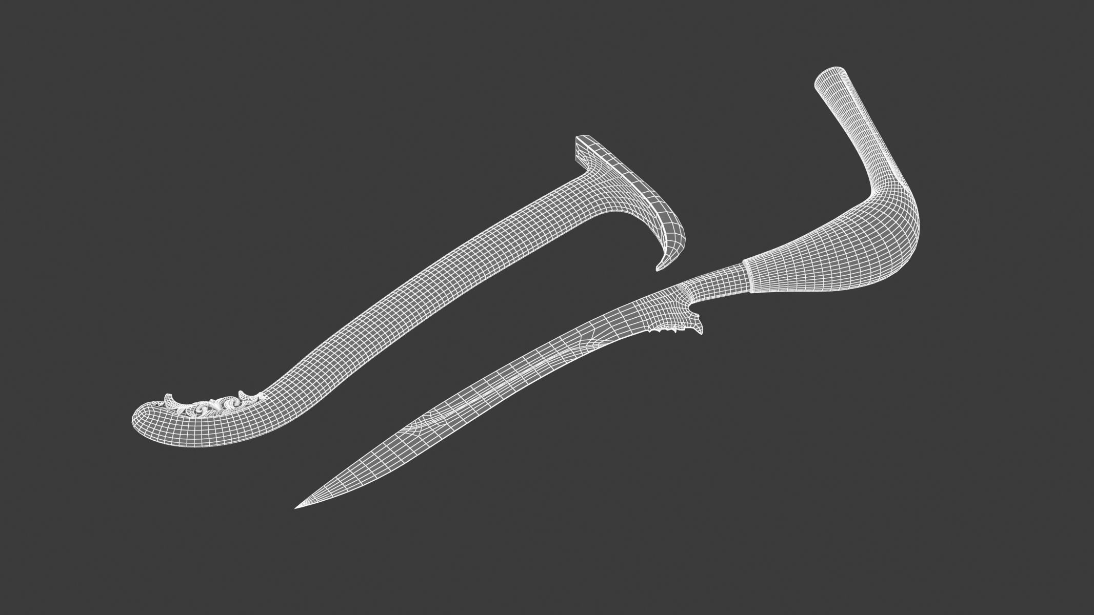Rencong Dagger Low-poly 3D model_12