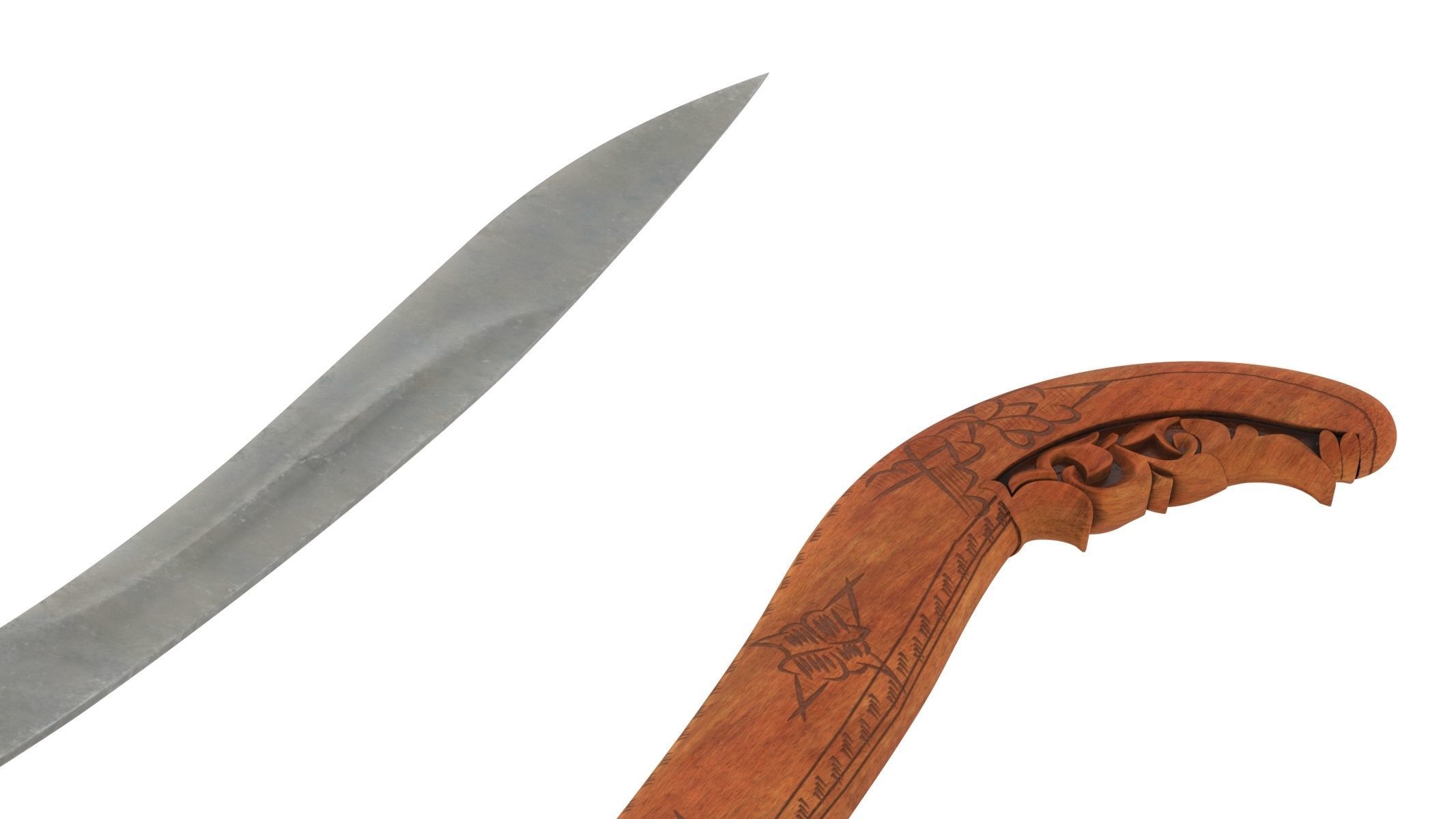 Rencong Dagger Low-poly 3D model_9