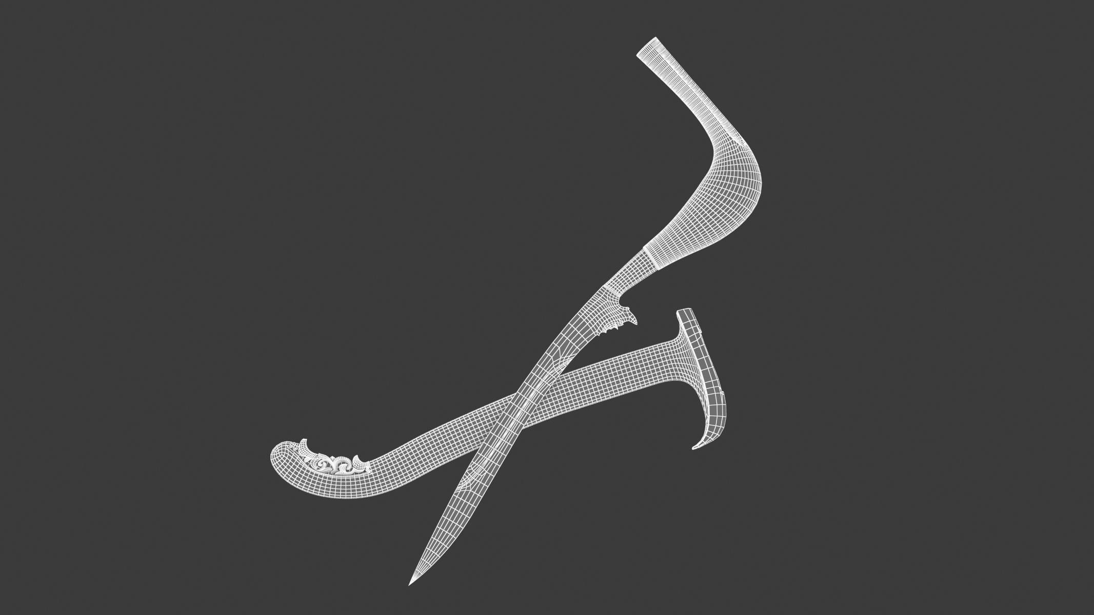 Rencong Dagger Low-poly 3D model_15