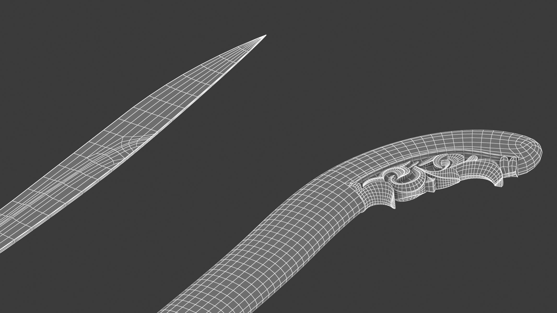 Rencong Dagger Low-poly 3D model_19