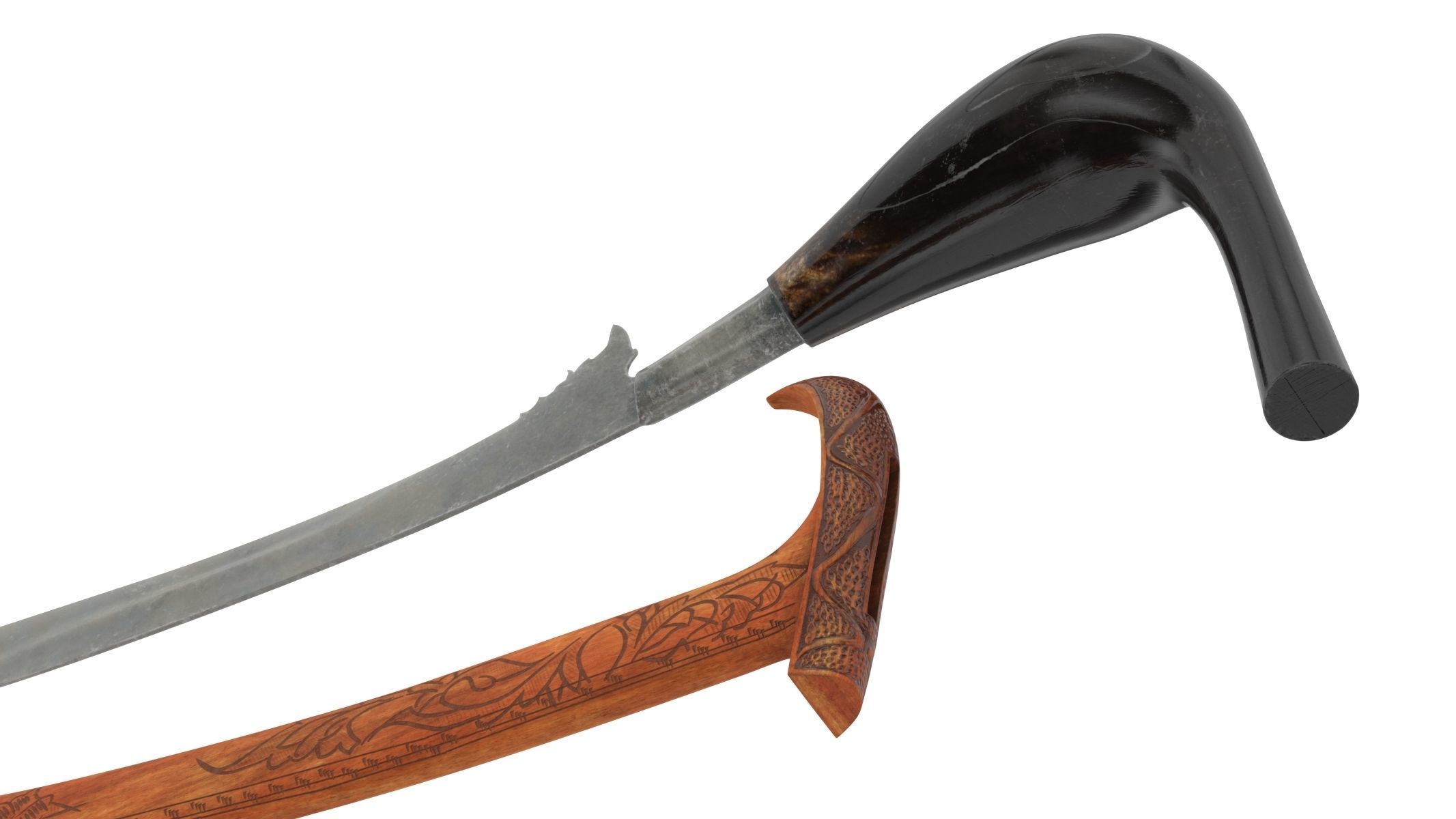 Rencong Dagger Low-poly 3D model_7