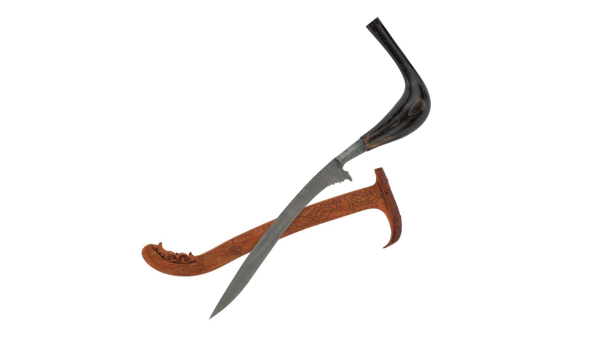 Rencong Dagger Low-poly 3D model_5