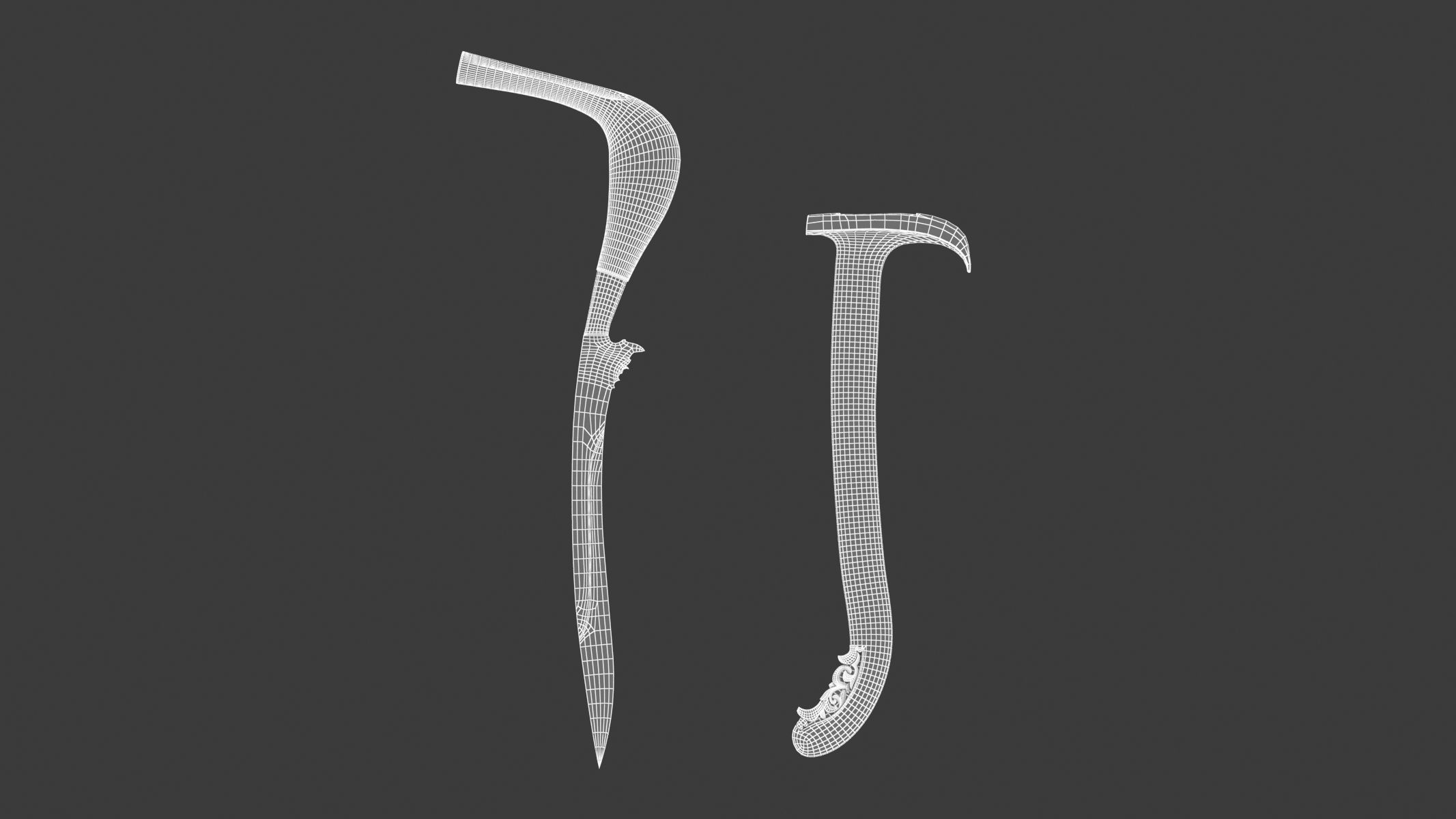 Rencong Dagger Low-poly 3D model_14