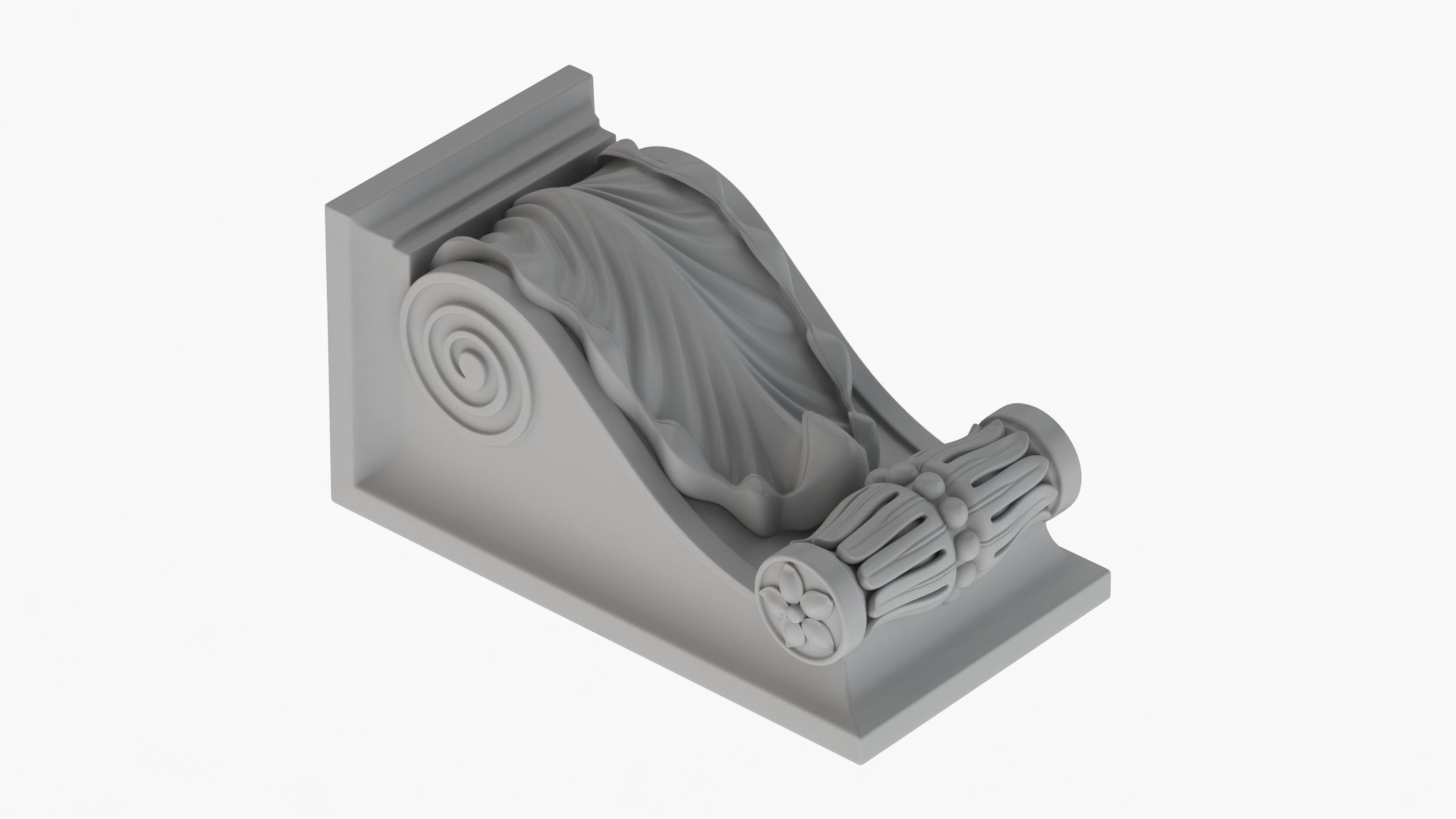 Scroll Corbel 10 3D model_3
