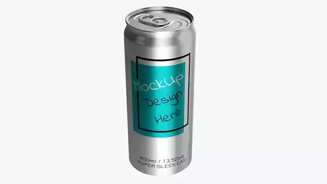 Super sleek beverage can 400 ml 13-52 oz 3D model