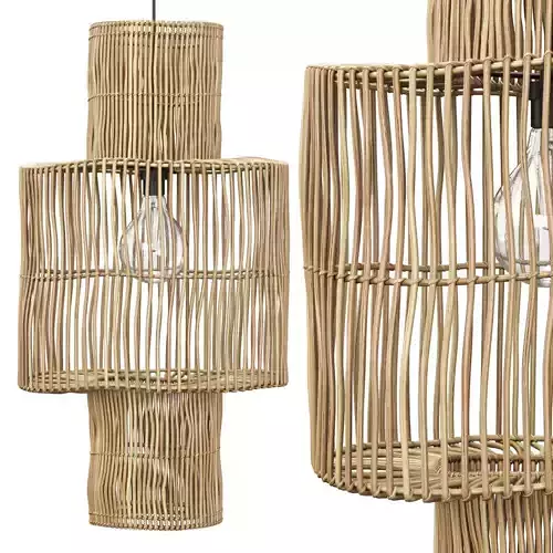 Hanging rattan lamp shade by Tine K Home 