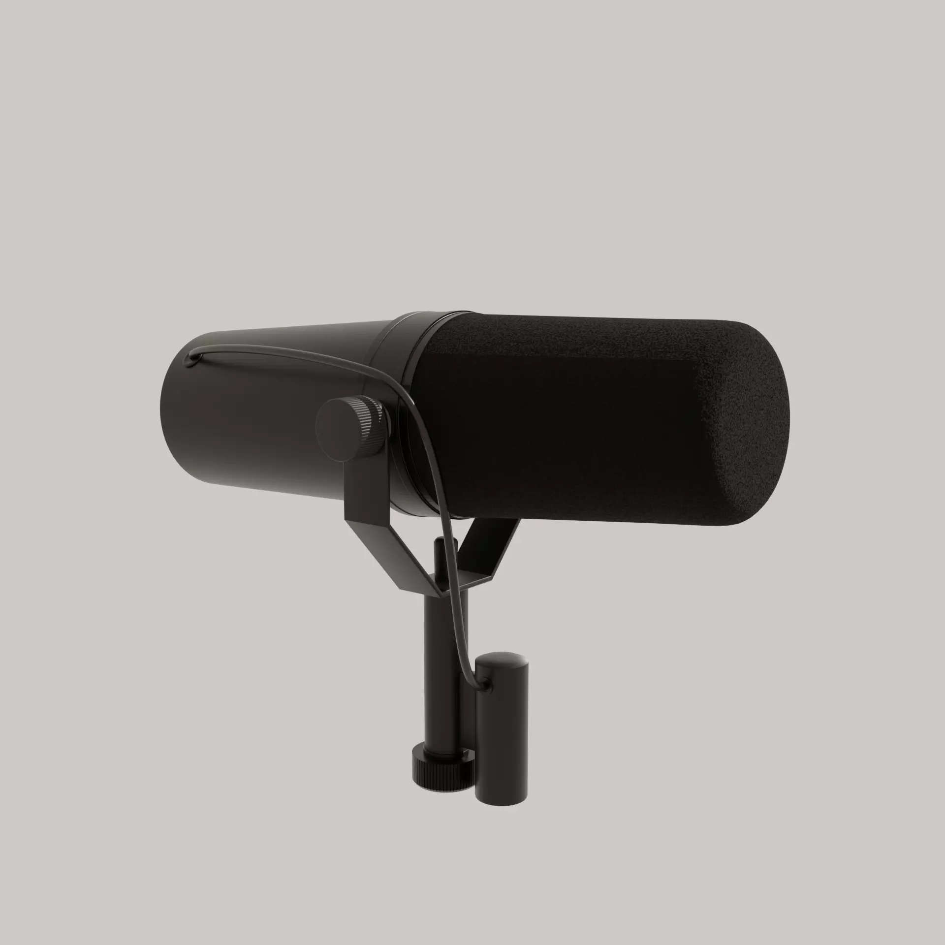Shure SM7B Studio Microphone Low-poly 3D model_1