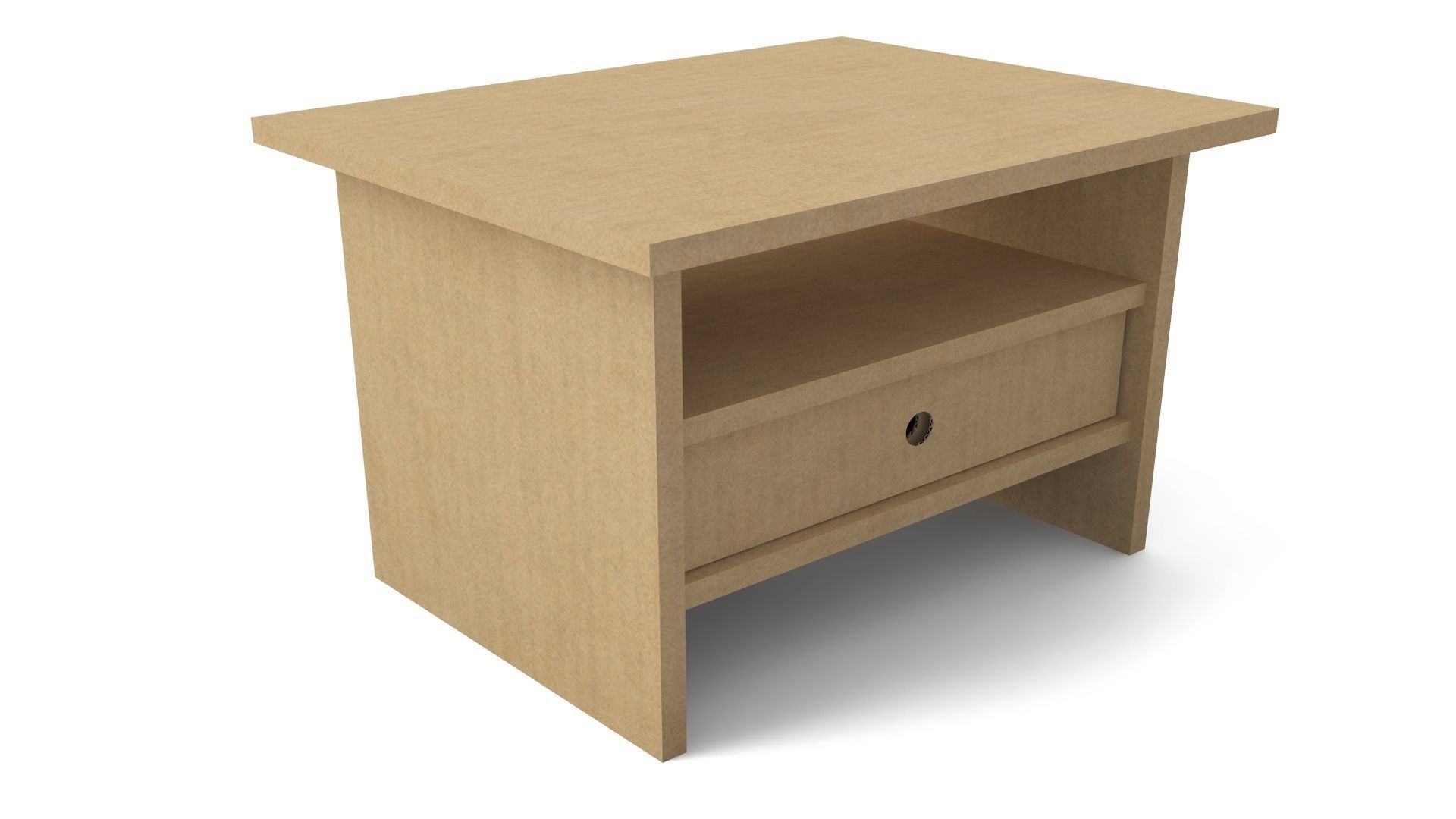 Cardboard Bedside Table KRUMEL Low-poly 3D model_2