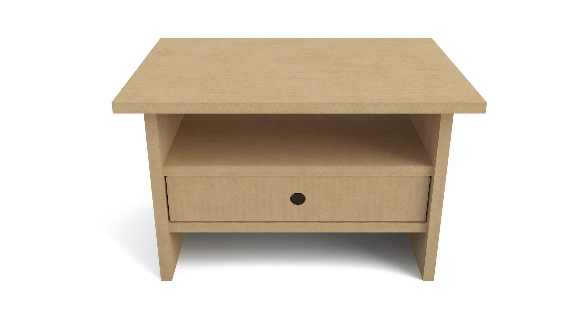 Cardboard Bedside Table KRUMEL Low-poly 3D model_1