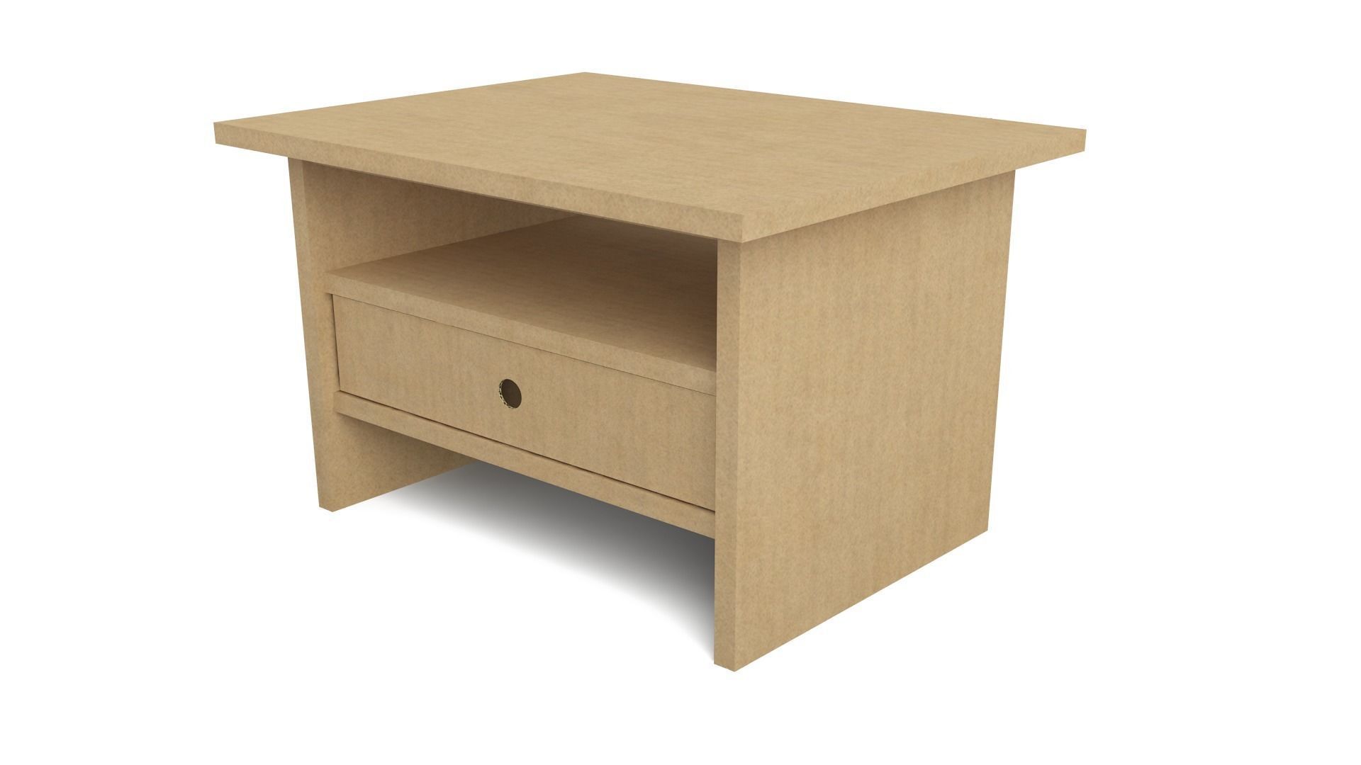 Cardboard Bedside Table KRUMEL Low-poly 3D model_3