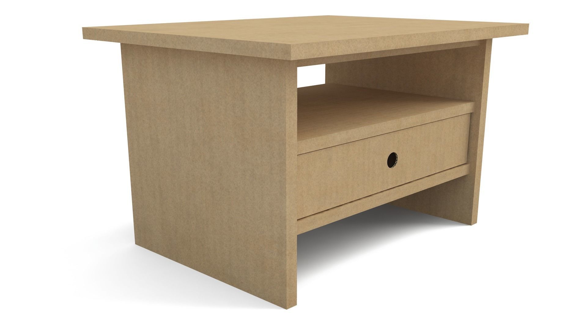 Cardboard Bedside Table KRUMEL Low-poly 3D model_5