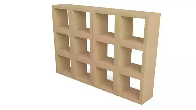 Cardboard Shelving Unit ELEMENT Low-poly 3D model