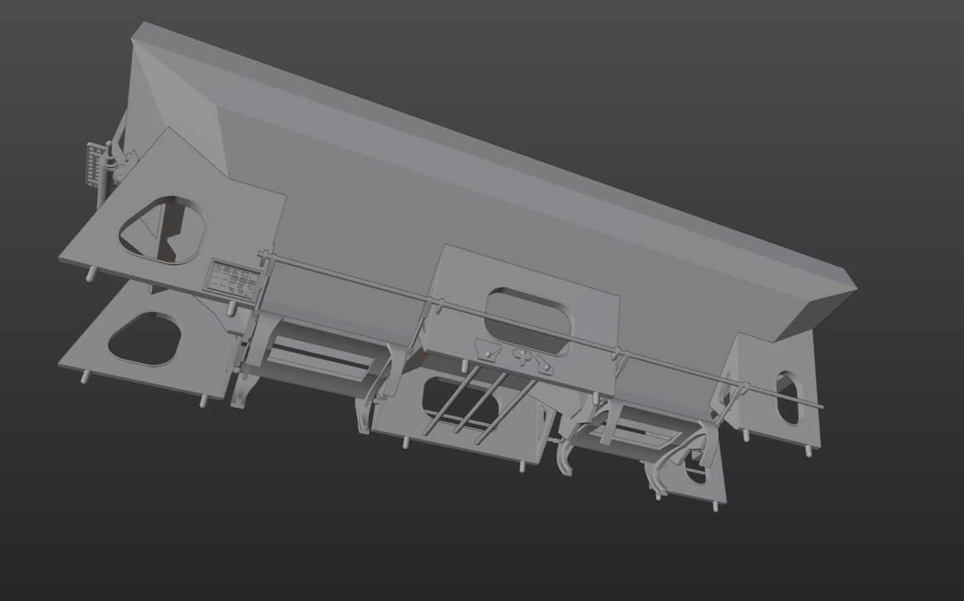 Pre supported H0 1-87 scale Tds self-unloading car 3D print model_12