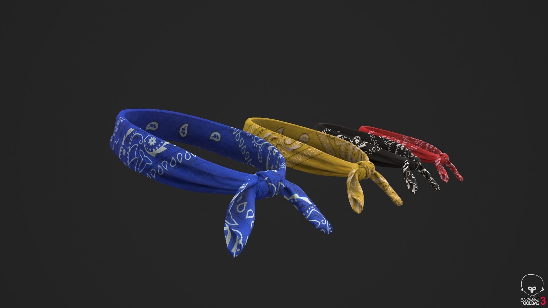 Headbands bandana Low-poly 3D model_6