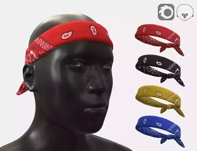 Headbands bandana Low-poly 3D model