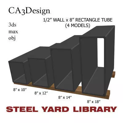 1 2in Wall x8in Rectangle Tube 3D model