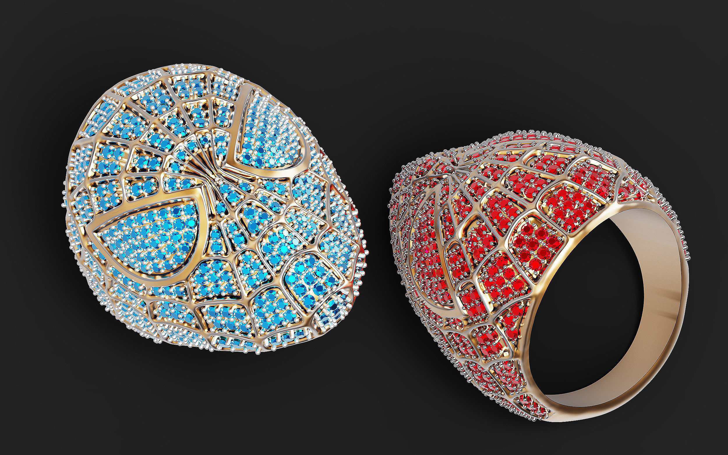 Spider-Man ring Silver Gold  Print 3D print model_3