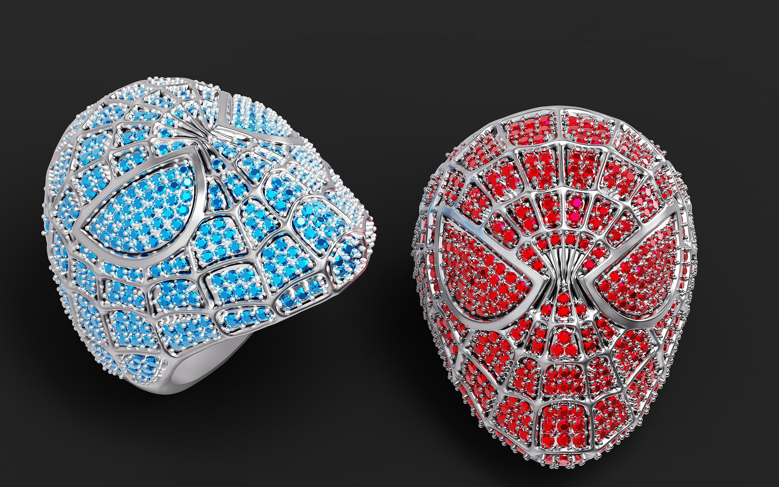 Spider-Man ring Silver Gold  Print 3D print model_1