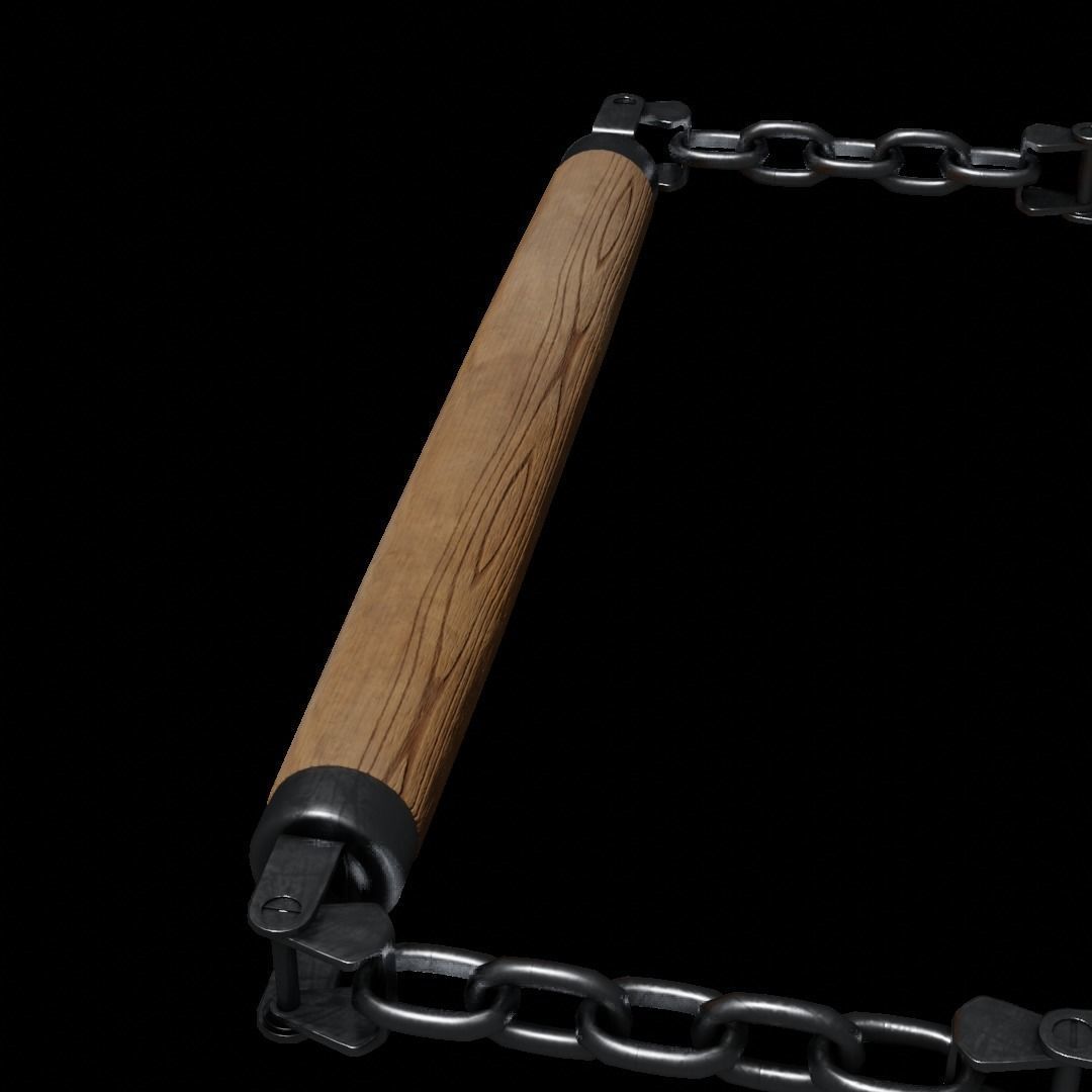 Triple Nunchaku 3D model_9