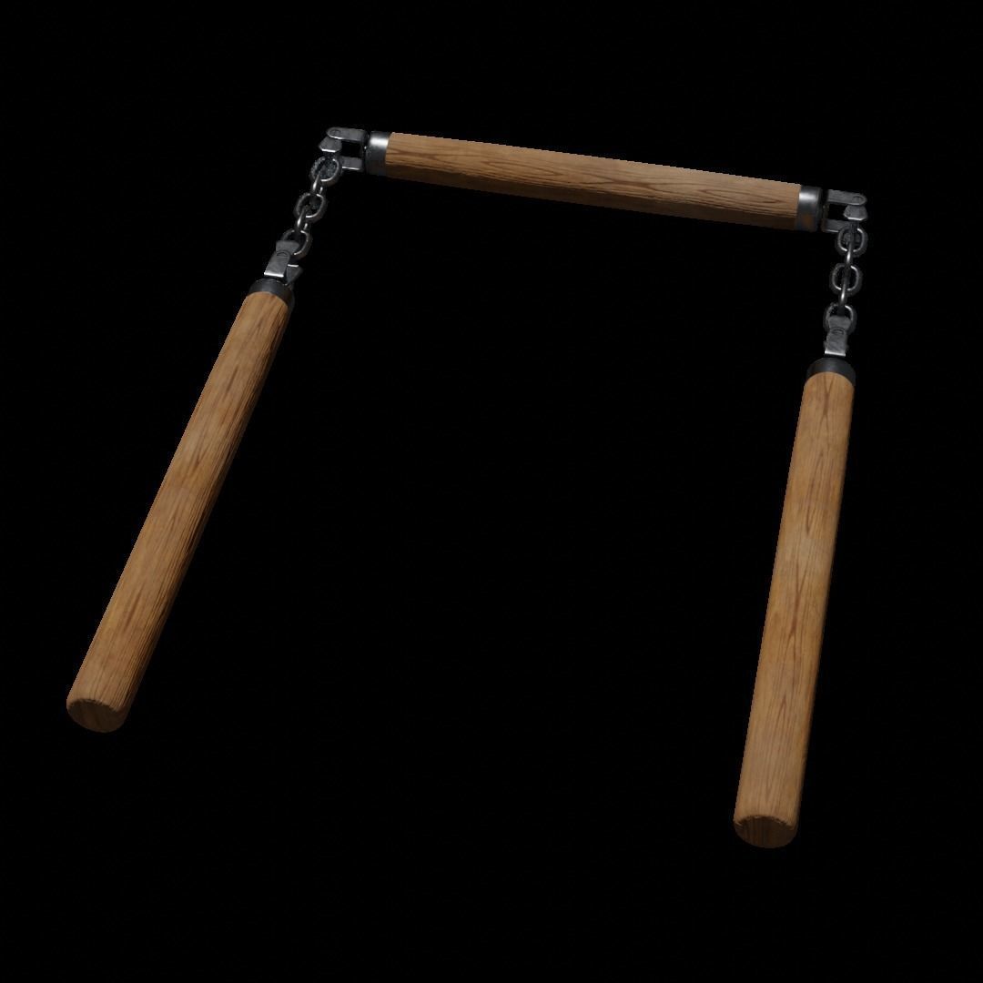 Triple Nunchaku 3D model_7