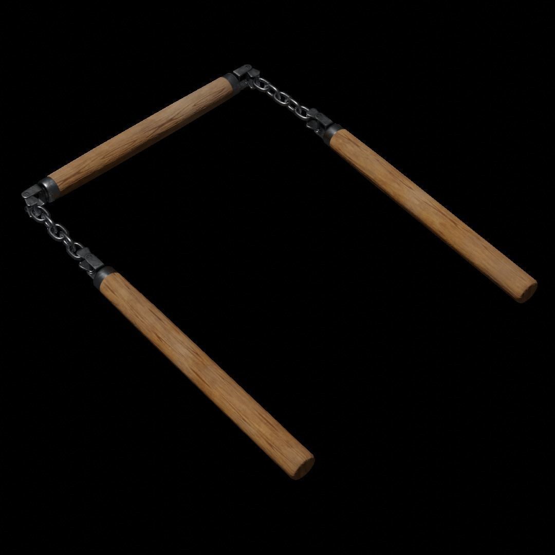 Triple Nunchaku 3D model_8