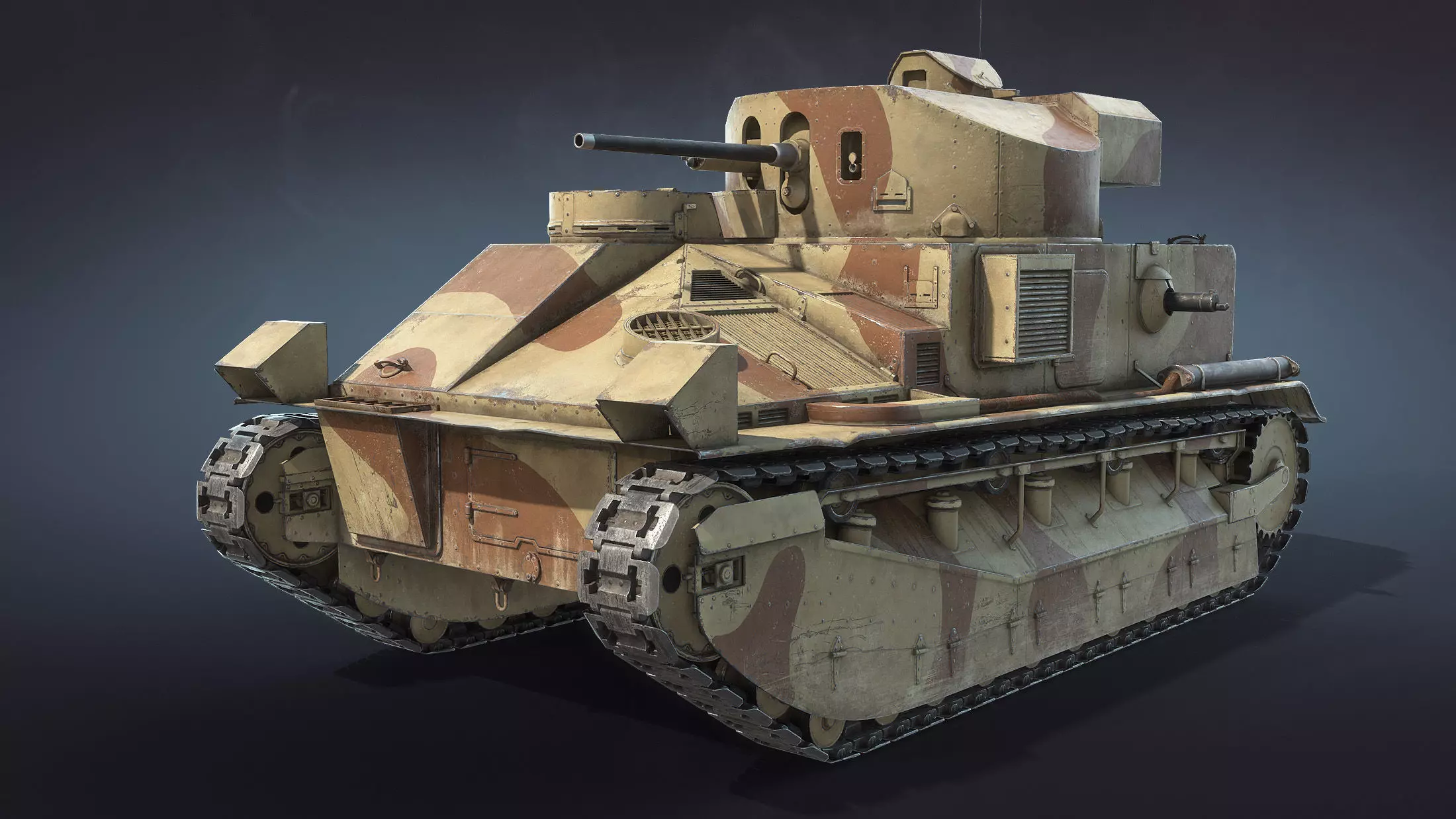 Vickers Medium Mk II Low-poly 3D model_0