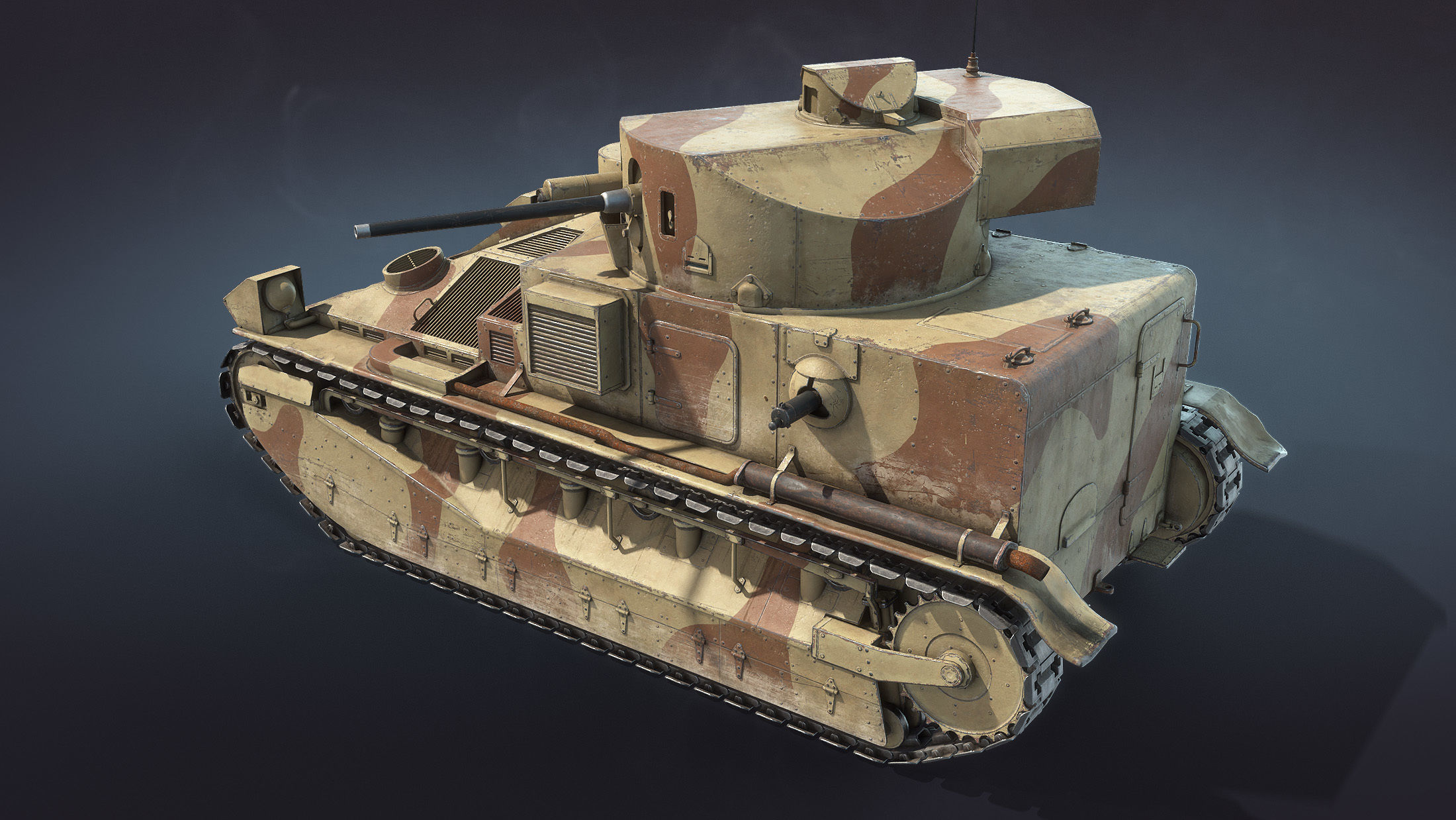 Vickers Medium Mk II Low-poly 3D model_4