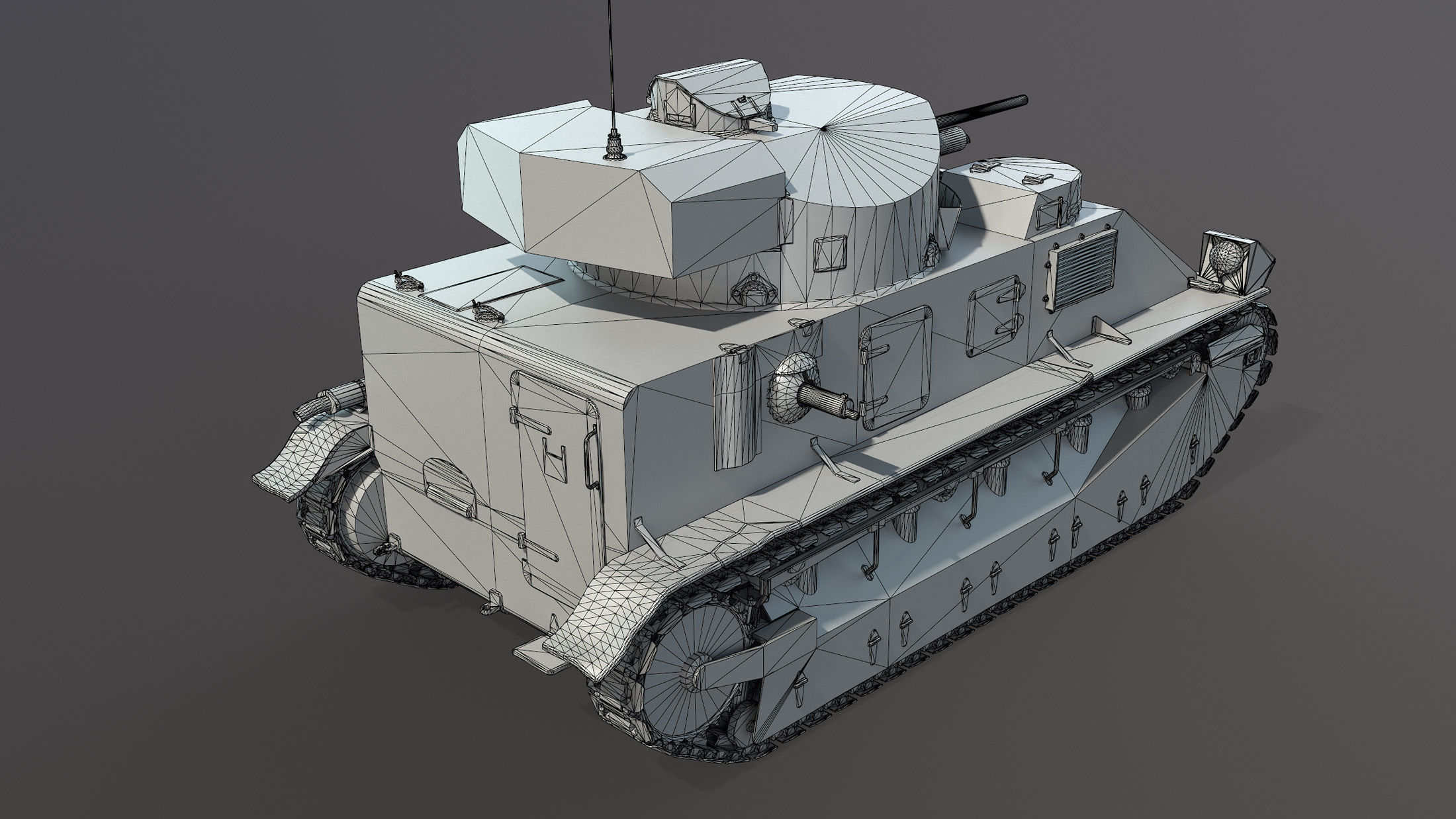 Vickers Medium Mk II Low-poly 3D model_13