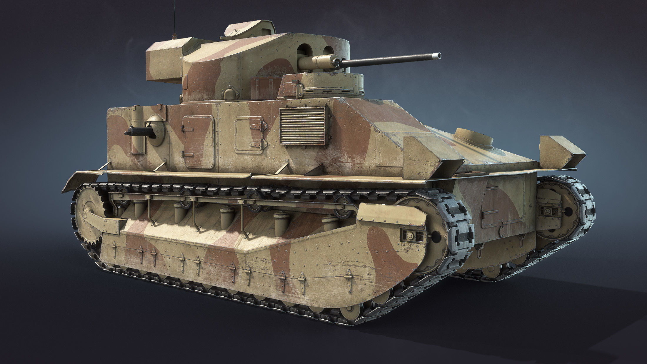 Vickers Medium Mk II Low-poly 3D model_7