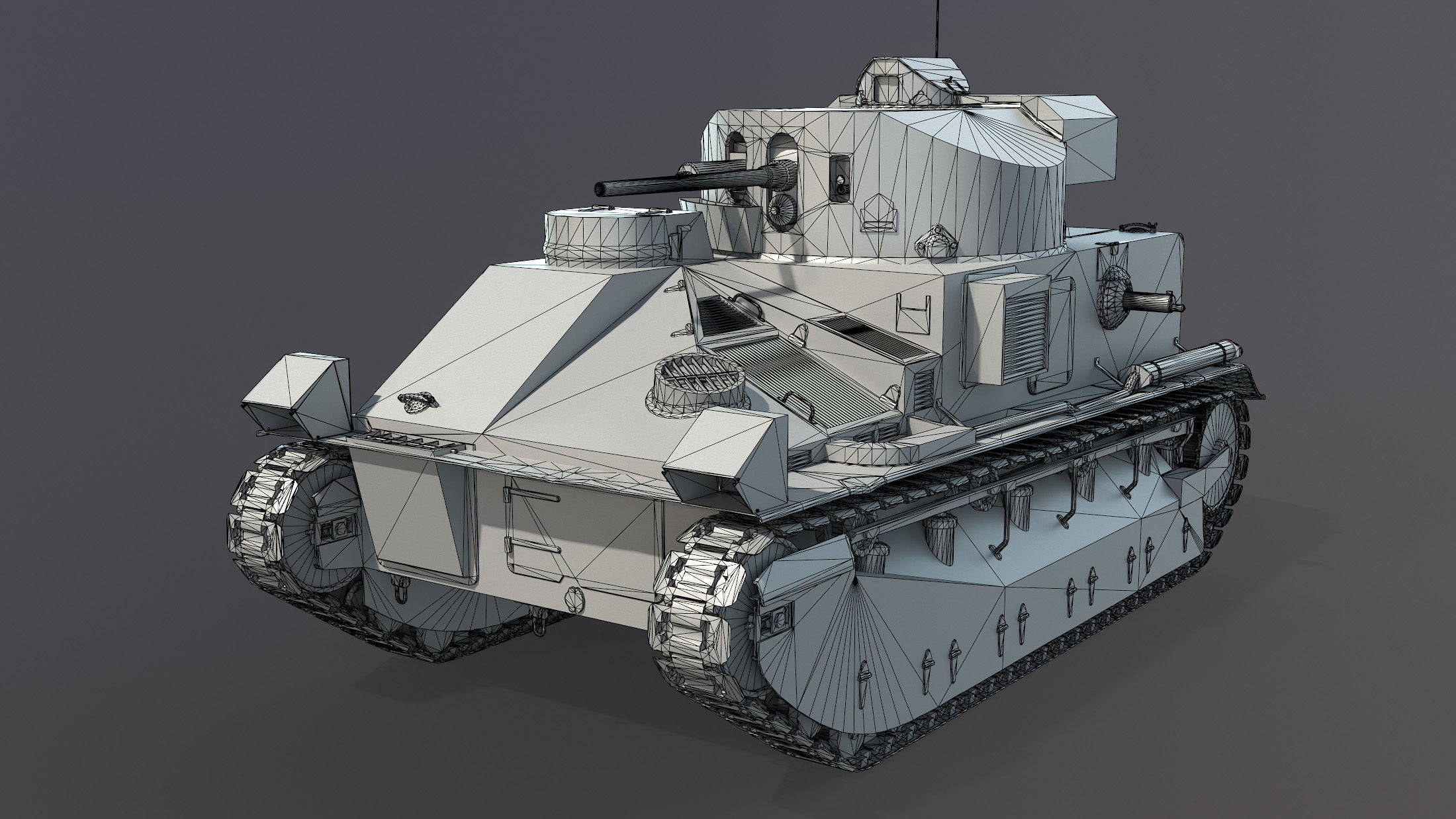 Vickers Medium Mk II Low-poly 3D model_12