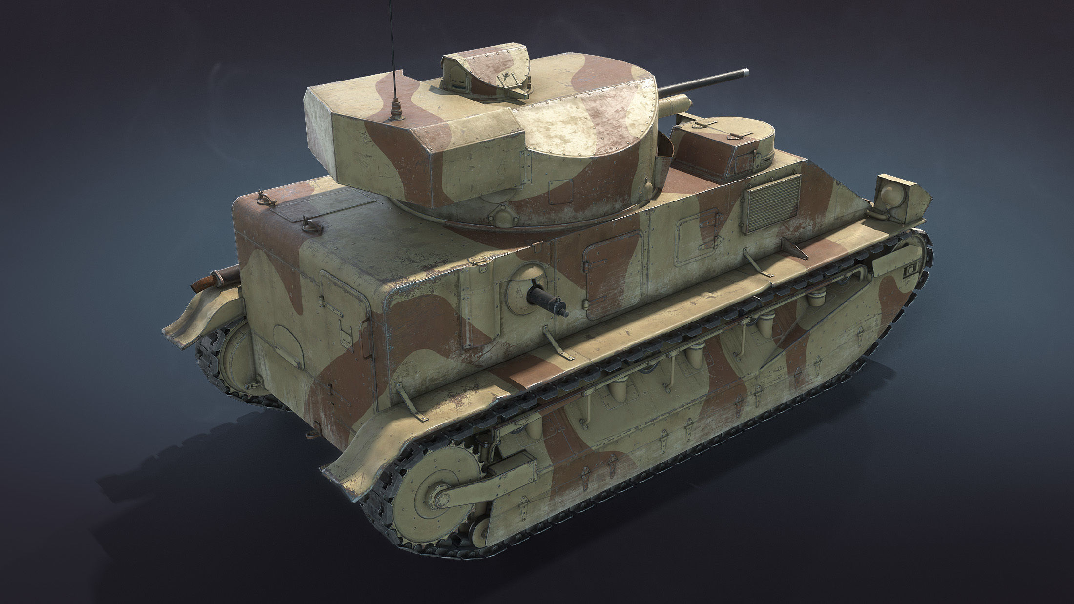 Vickers Medium Mk II Low-poly 3D model_5
